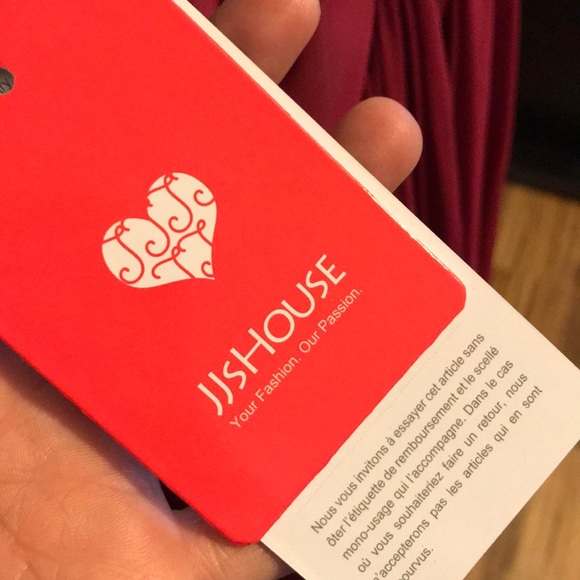 JJs House Highlow open back dress in burgundy - Picture 3 of 8